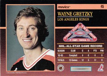 1993-94 Score - Pinnacle All-Stars U.S. #45 Wayne Gretzky Back