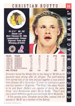 1993-94 Score #84 Christian Ruuttu Back