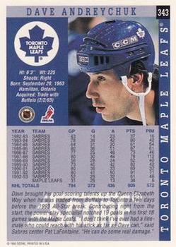 1993-94 Score #343 Dave Andreychuk Back