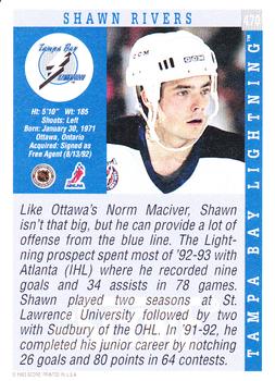 1993-94 Score #470 Shawn Rivers Back