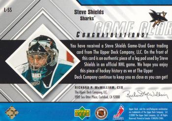 2000-01 Upper Deck Black Diamond - Game Gear #L-SS Steve Shields Back