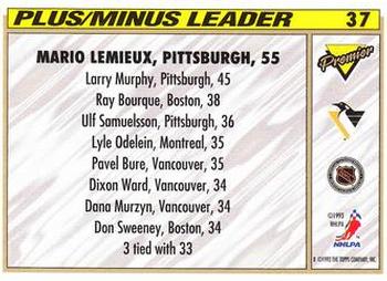 1993-94 Topps Premier #37 Mario Lemieux Back