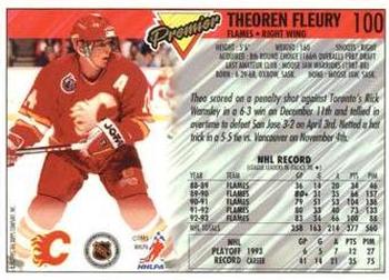 1993-94 Topps Premier #100 Theoren Fleury Back