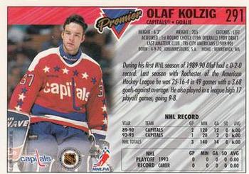 1993-94 Topps Premier #291 Olaf Kolzig Back