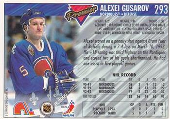 1993-94 Topps Premier #293 Alexei Gusarov Back