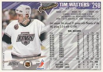 1993-94 Topps Premier #298 Tim Watters Back