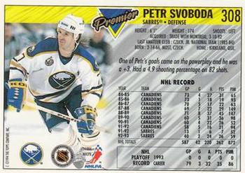 1993-94 Topps Premier #308 Petr Svoboda Back