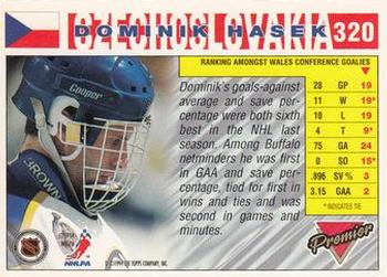 1993-94 Topps Premier #320 Dominik Hasek Back