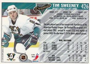 1993-94 Topps Premier #426 Tim Sweeney Back