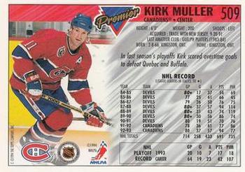 1993-94 Topps Premier #509 Kirk Muller Back
