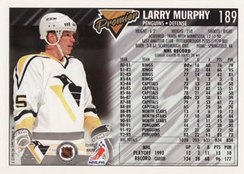 1993-94 Topps Premier #189 Larry Murphy Back