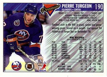 1993-94 Topps Premier #190 Pierre Turgeon Back