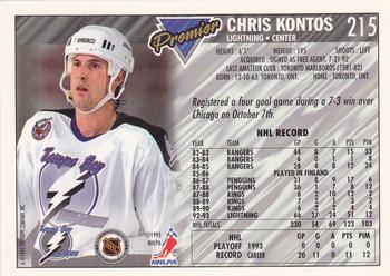 1993-94 Topps Premier #215 Chris Kontos Back
