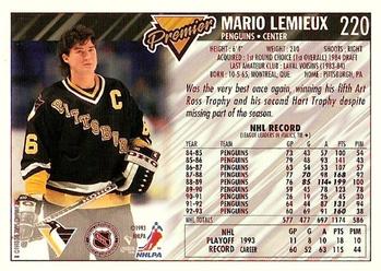 1993-94 Topps Premier #220 Mario Lemieux Back