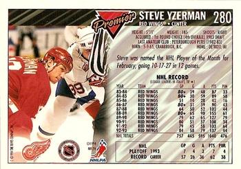 1993-94 Topps Premier #280 Steve Yzerman Back