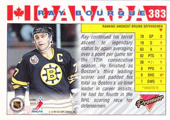 1993-94 Topps Premier #383 Ray Bourque Back
