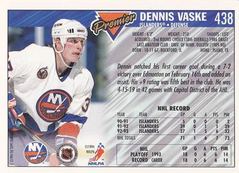 1993-94 Topps Premier #438 Dennis Vaske Back