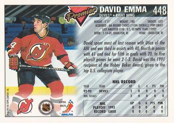 1993-94 Topps Premier #448 David Emma Back