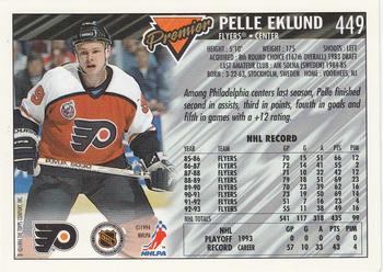 1993-94 Topps Premier #449 Pelle Eklund Back
