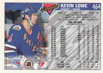1993-94 Topps Premier #464 Kevin Lowe Back