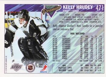 1993-94 Topps Premier #471 Kelly Hrudey Back