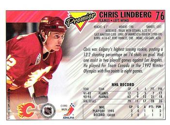 1993-94 Topps Premier #76 Chris Lindberg Back