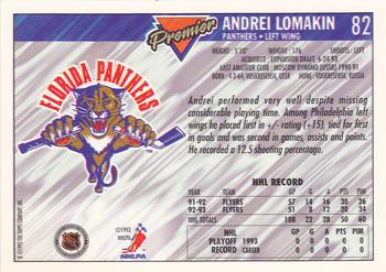 1993-94 Topps Premier #82 Andrei Lomakin Back