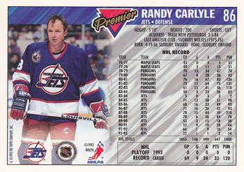 1993-94 Topps Premier #86 Randy Carlyle Back