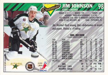 1993-94 Topps Premier #98 Jim Johnson Back