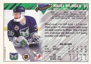 1993-94 Topps Premier #99 Mikael Nylander Back