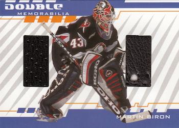 2001-02 Be a Player Between the Pipes - Double Memorabilia #DM18 Martin Biron Front