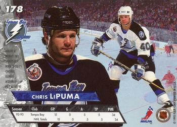 1993-94 Ultra #178 Chris LiPuma Back
