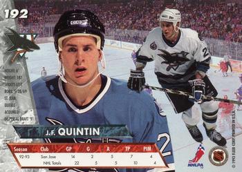 Jean-Francois Quintin Hockey Card 1994-95 Parkhurst #212 Jean-Francois Quintin