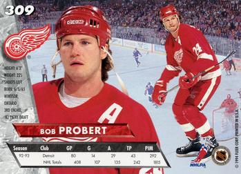 1993-94 Ultra #309 Bob Probert Back