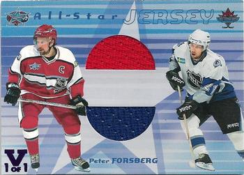2001-02 Be a Player Memorabilia - All-Star Jersey Doubles #DASJ-10 Peter Forsberg Front