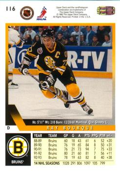 1993-94 Upper Deck #116 Ray Bourque Back