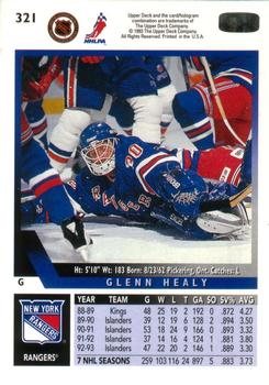 1993-94 Upper Deck #321 Glenn Healy Back