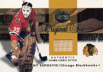 2001-02 Fleer Greats of the Game - Sticks #NNO Tony Esposito Front