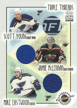 2001-02 Pacific Crown Royale - Triple Threads #18 Scott Young / Jamie McLennan / Mike Eastwood Front