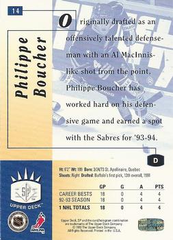 1993-94 Upper Deck - SP #14 Philippe Boucher Back