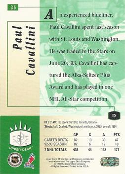 1993-94 Upper Deck - SP #35 Paul Cavallini Back