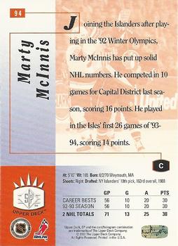 1993-94 Upper Deck - SP #94 Marty McInnis Back