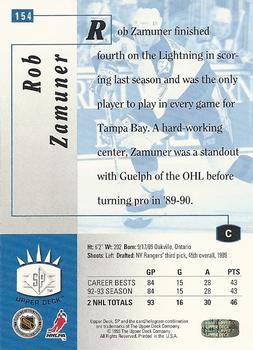 1993-94 Upper Deck - SP #154 Rob Zamuner Back