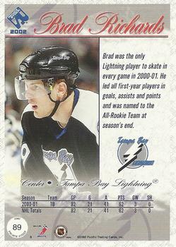 2001-02 Pacific Private Stock - Retail #89 Brad Richards Back