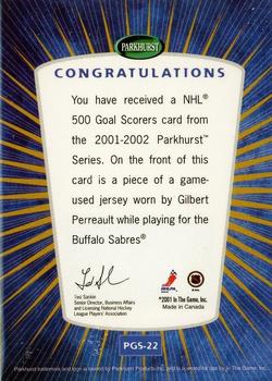 2001-02 Parkhurst - 500 Goal Scorers #PGS-22 Gilbert Perreault Back