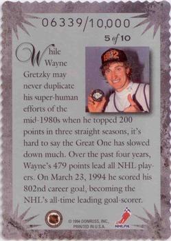 1994-95 Donruss - Elite #5 Wayne Gretzky Back