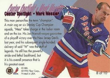 1994-95 Flair - Center Spotlight #8 Mark Messier Back