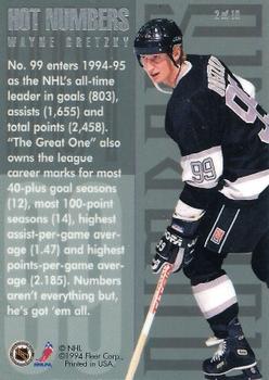 1994-95 Flair - Hot Numbers #2 Wayne Gretzky Back