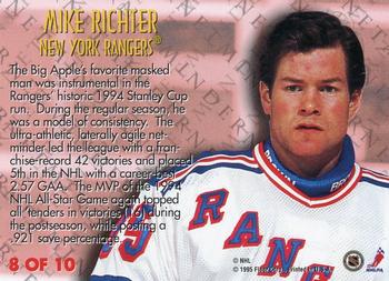 1994-95 Fleer - Netminders #8 Mike Richter Back