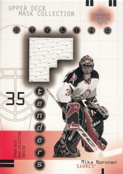 2001-02 Upper Deck Mask Collection - Goalie Jerseys #SY-MN Mika Noronen Front